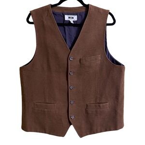Joseph Abboud NWOT Brown Brushed Cotton Suede Like Vest Size XL